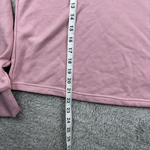 Adidas Womens Hoodie Pink Pullover 3-Stripes Logo‎ 1X Relaxed Fit Athletic New - Picture 6 of 10